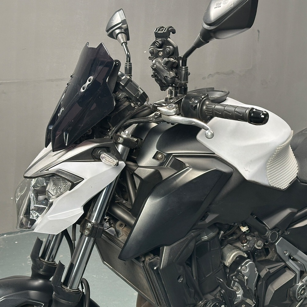 For Kawasaki Z650 ER650 Windshield Windscreen With GPS Sat Nav Extension Holder