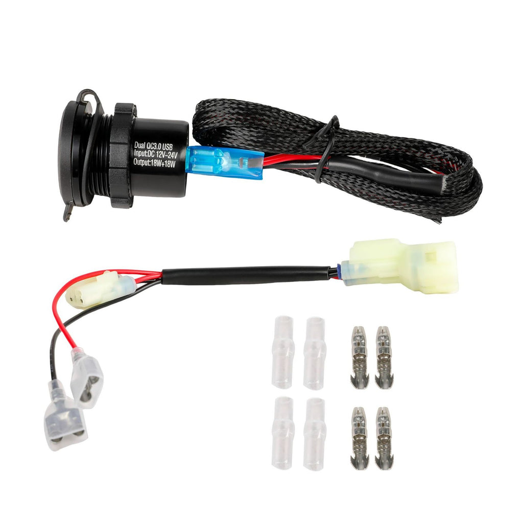 For Honda NX400/500 CB500X 3.0 Quick Charger Dual USB 12V Connector Socket Plug