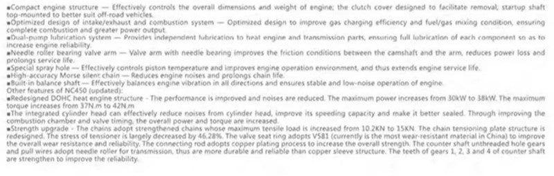 For Zongshen NC450 Performance Engine