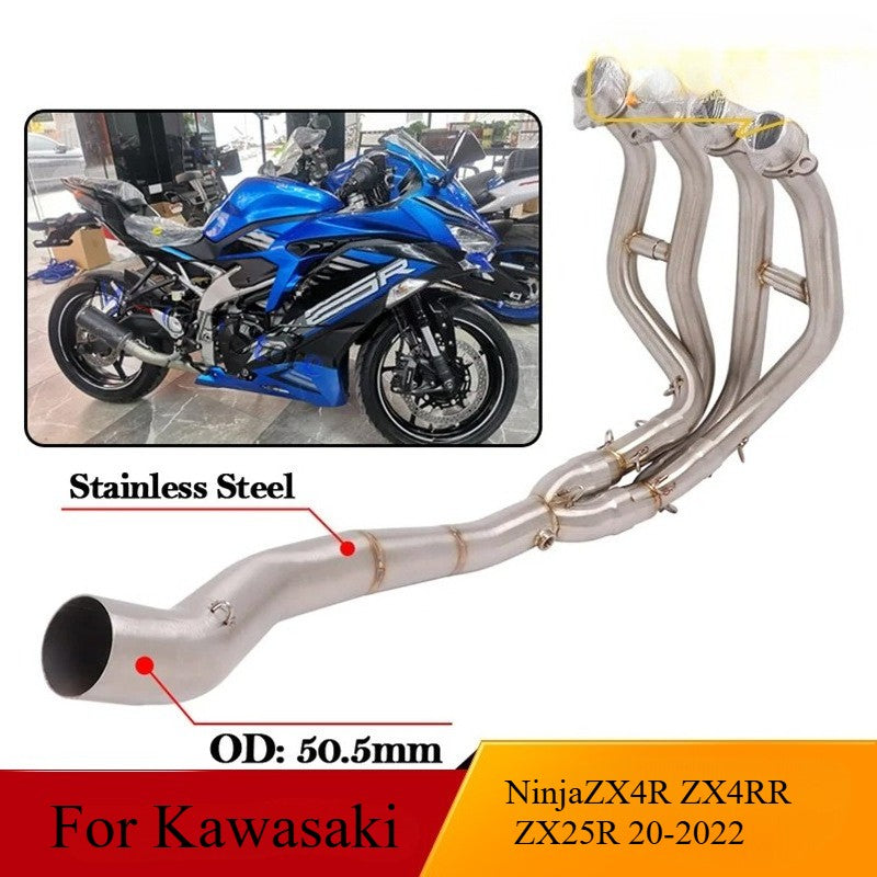 Exhaust Header Front Pipe Link Tube For Kawasaki NinjaZX4R ZX4RR ZX25R 20-2022