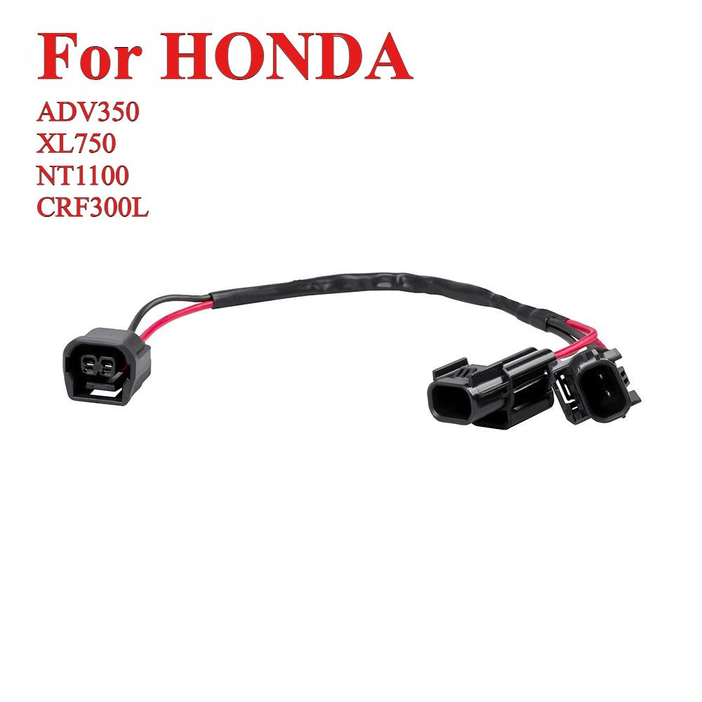 For Honda ADV350 XL750 2 Pins Auxiliary Outlet Power Socket Plug Adapter Cable+