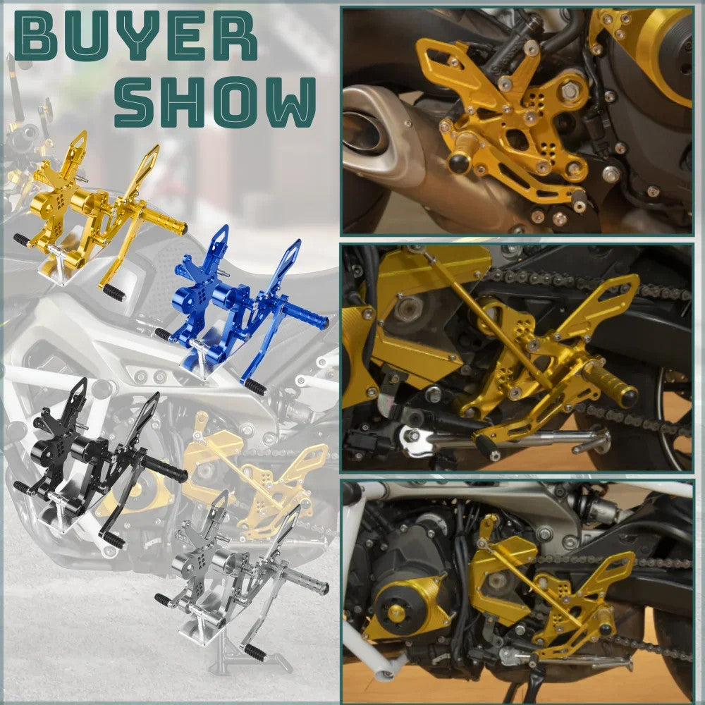 Rearset Footrest Foot Peg Pedals For Yamaha MT09 FZ09 XSR900 Tracer 900 13-2018
