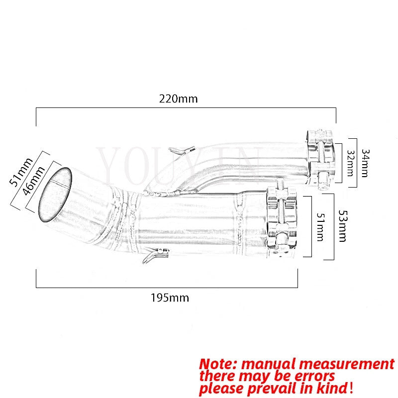 For BMW S1000RR 17-18 S1000RR Motorcycle Exhaust Muffler Mid Link Pipe Slip On