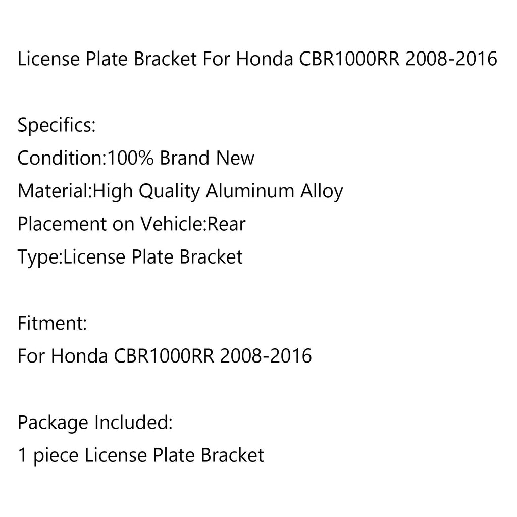 Motorcycle Rear License Plate Holder Bracket For Honda CBR1000RR 2008-2016 2015