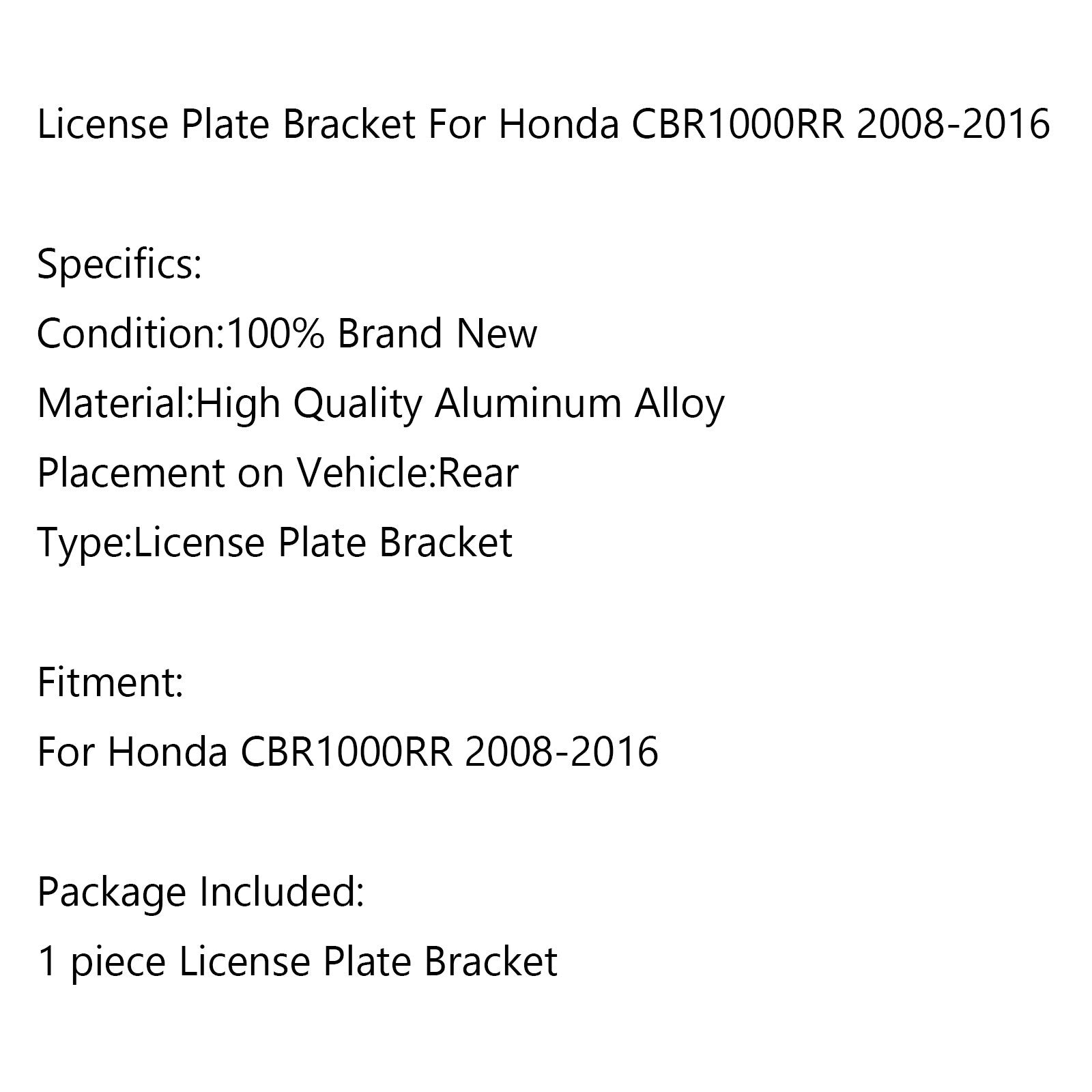 Motorcycle Rear License Plate Holder Bracket For Honda CBR1000RR 2008-2016 2015