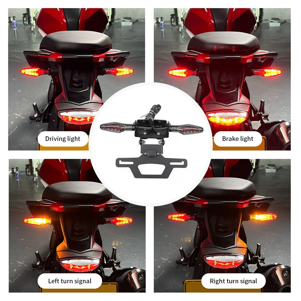 For CFMOTO 675SS/SR/SR-R/NK License Plate Holder w Tail Brake Light Turn Signal