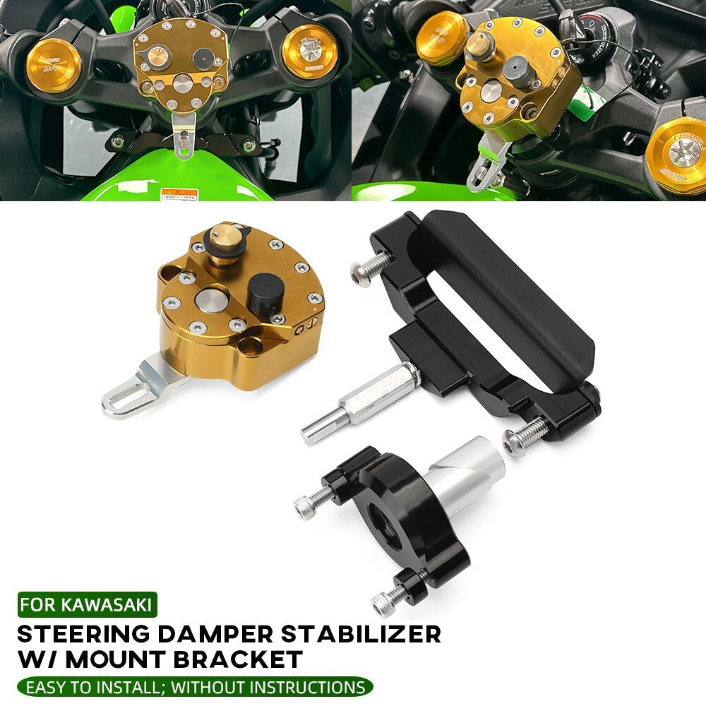 Steering Damper Stabilizer W Mount Bracket For KAWASAKI NINJA ZX-4R ZX25R ZX4RR