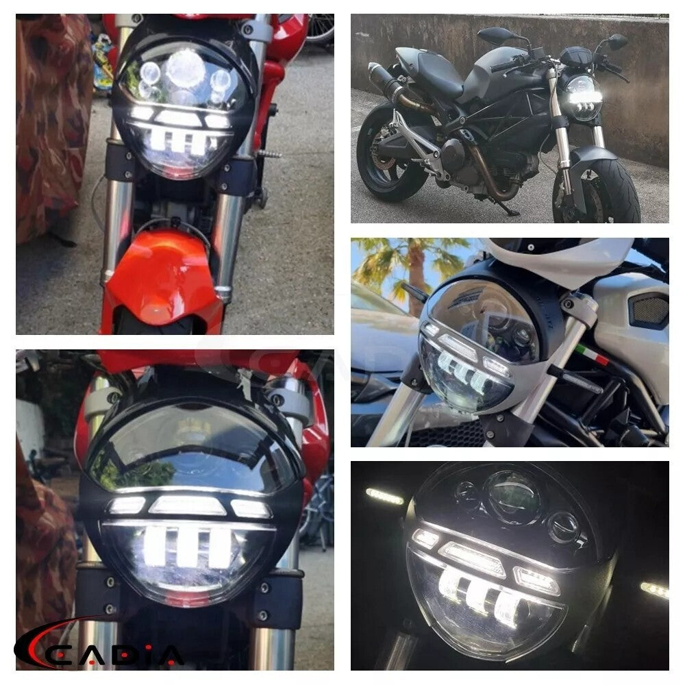 Black LED Headlight Lamp for DUCATI MONSTER 695 696 795 796 1100 1100S 09-13